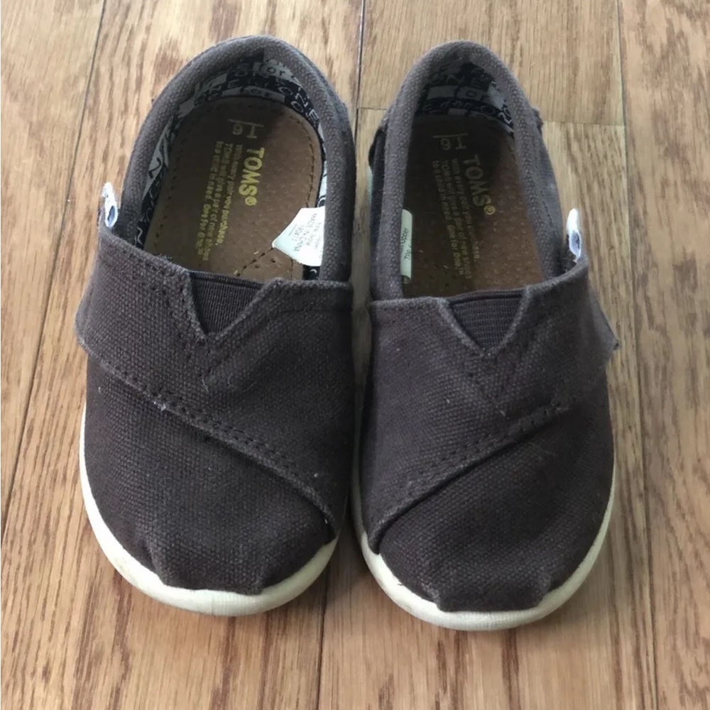 Toms Toddler Size T6 Shoes Dark Brown Good Condition